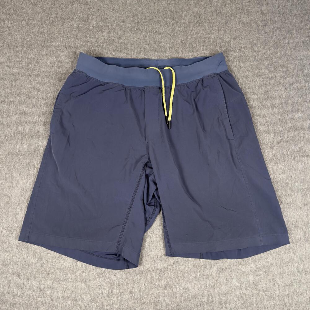 Lululemon THE Shorts Mens Medium Blue Lined Athletic 9 Inch Inseam Running